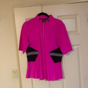 DKNY Golf Pink/Black/Gray Top sz S